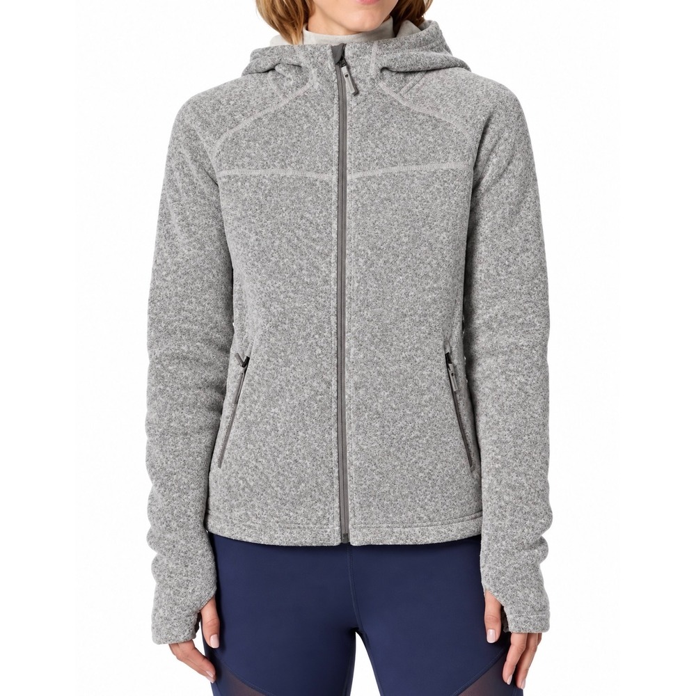 Smartwool Fleece Sweater Hudson Trail Full Zip Hooded Gray Small